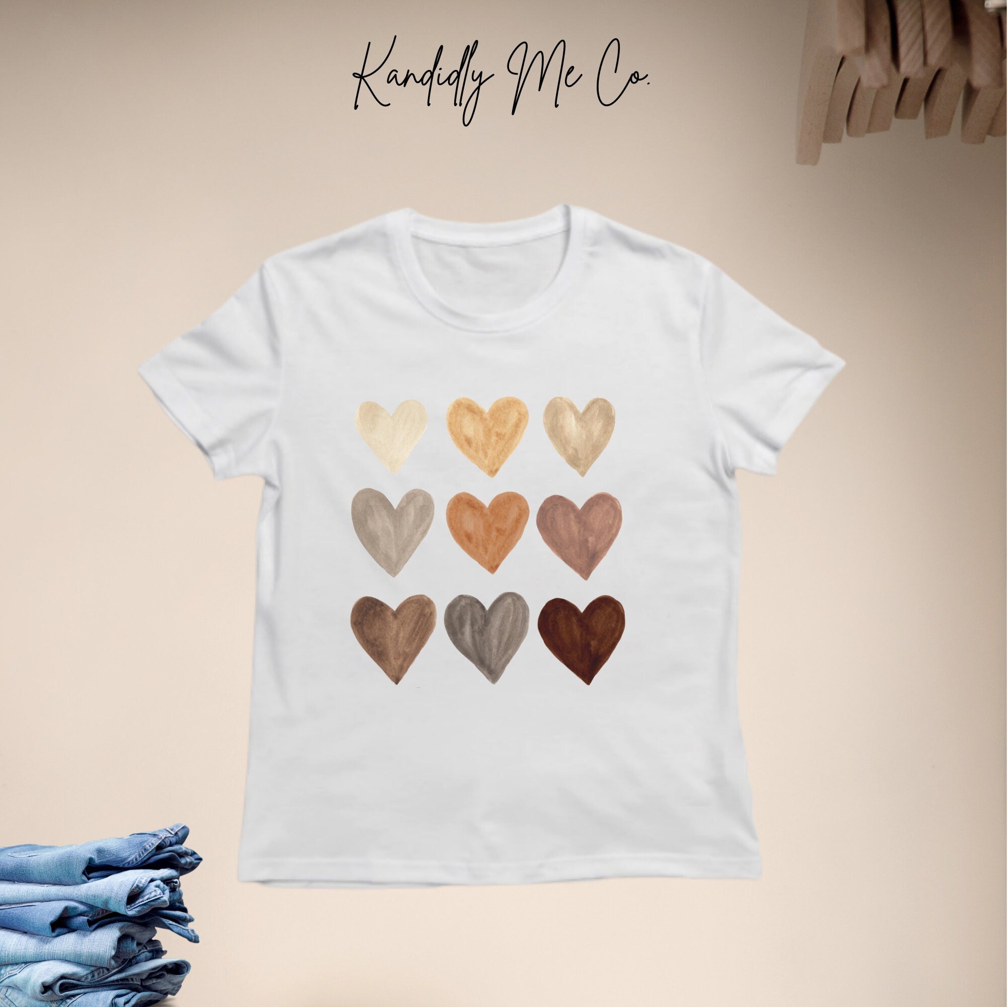 Unity Hearts T/Youth Shirt / Beauty Has no Skintone Youth Shirt / Water Color Hearts Toddler and Youth Shirt / Melanin Hearts Shirt