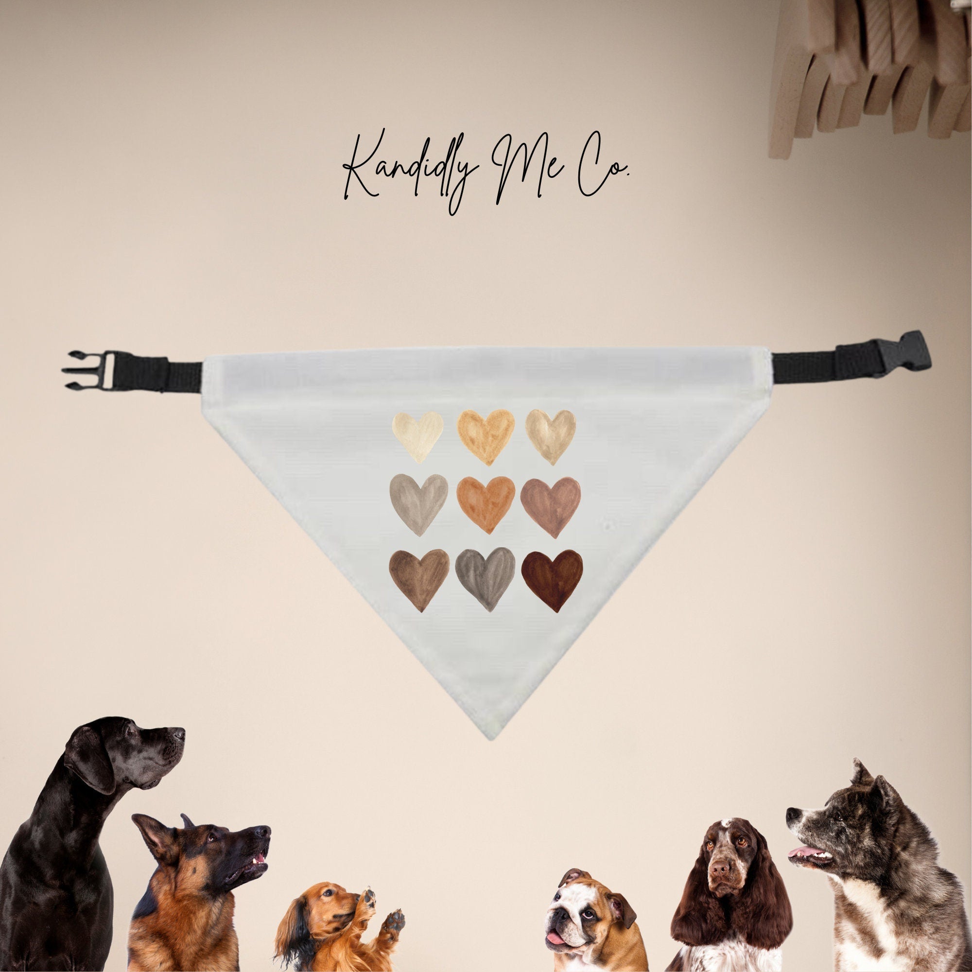 Unity Hearts Dog Bandana / Beauty Has no Skintone Dog Collar / Water Color Hearts / Melanin Hearts Shirt / Fur Baby Clothes