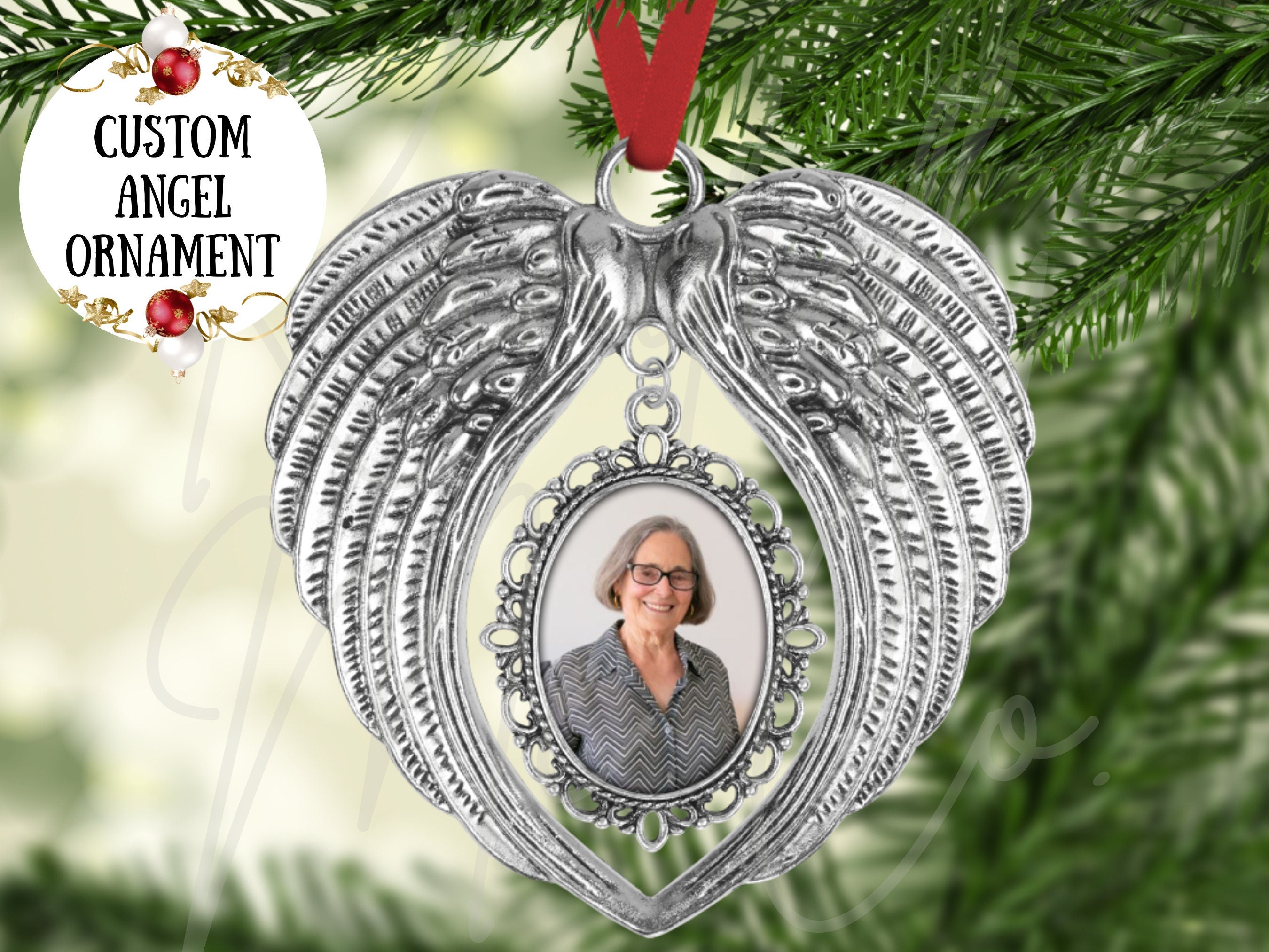 Angel Photo Ornament - Memorial Ornament - Custom Ornament - Family Ornament - Christmas Ornament - Family Gifts