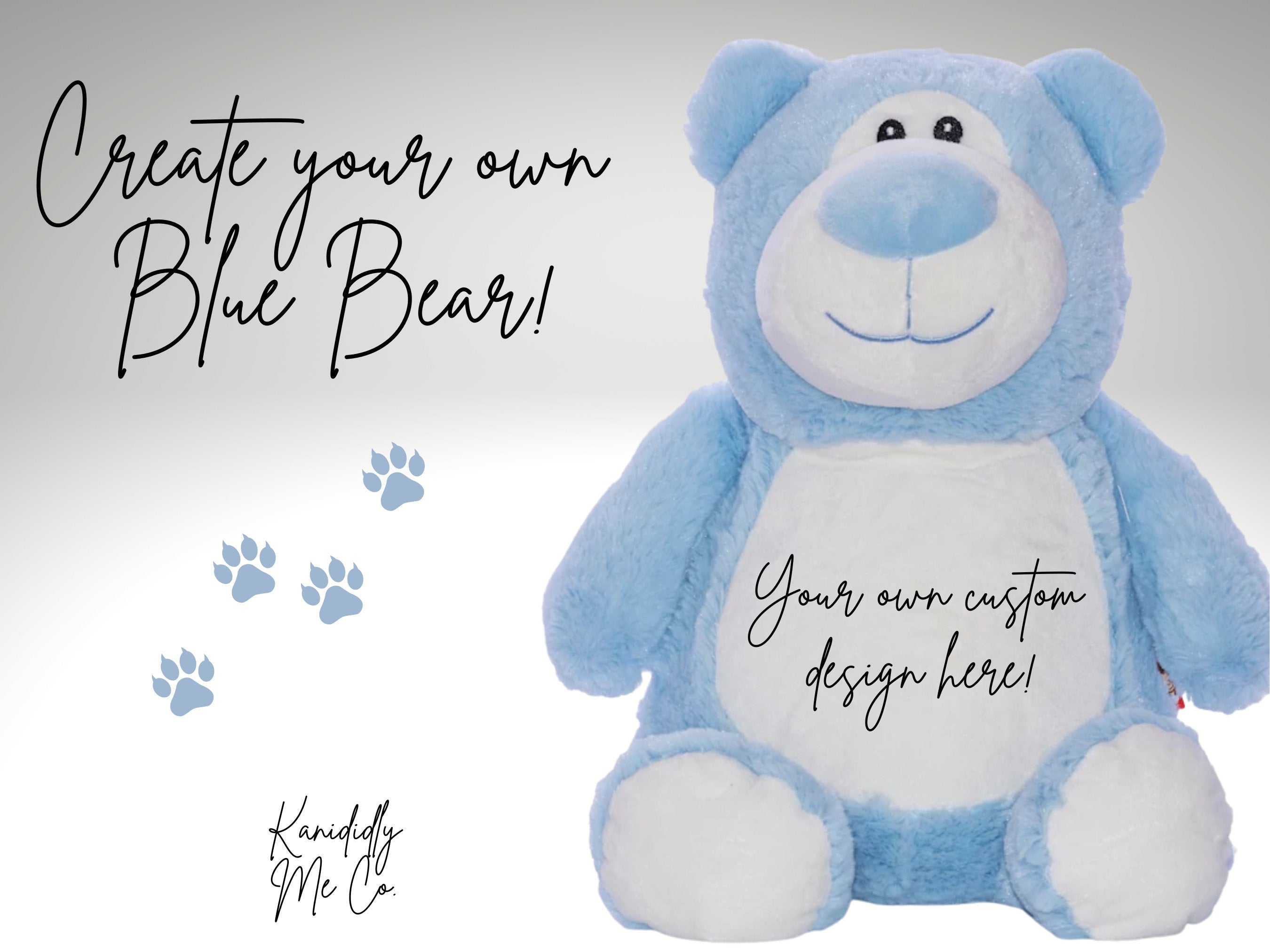 Blue Bear Custom - Embroidered Stuffed Animal - Cubbie - Birth Stats - Newborn Gift - Birth Announcement - Baby Gift - Christmas Gift