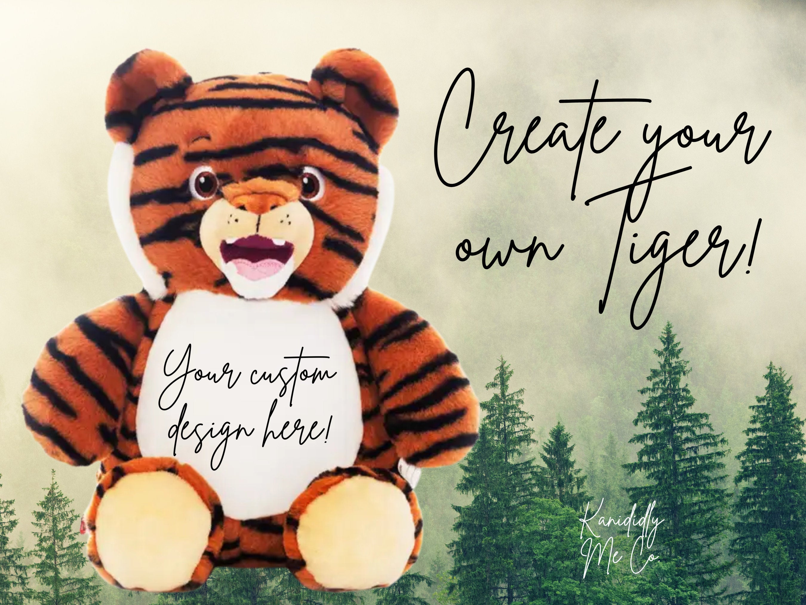 Tiger Custom - Embroidered Stuffed Animal - Cubbie - Birth Stats - Newborn Gift - Birth Announcement - Baby Gift - Christmas Gift